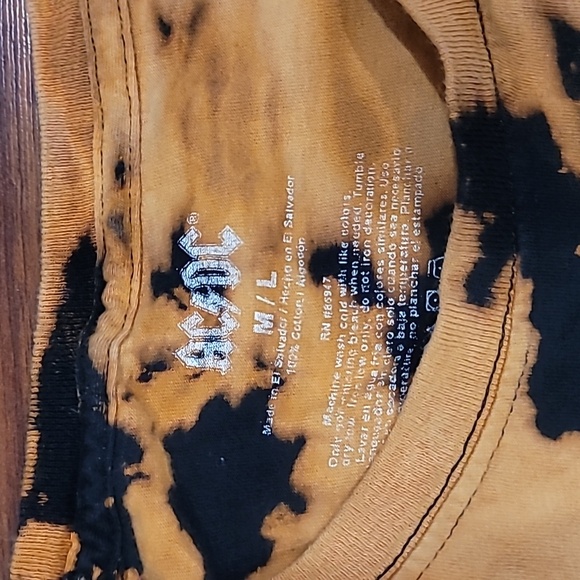 AC/DC Tie-Dye Black and Orange Crop Tank - Picture 2 of 2